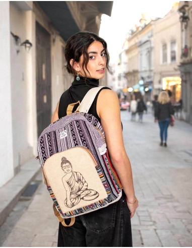 Unisex Hemp Backpack with Exclusive Buddha...