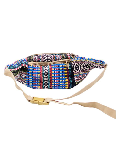 Kimago Unisex Waist Bag: Authentic Indian Handicraft in Multicolor Hemp