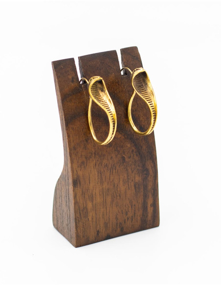 Handmade gold-plated brass snake-shaped earrings - Kimago