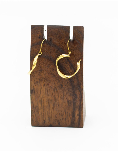 Handcrafted golden brass earrings – Unique...