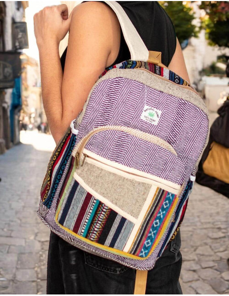 Unisex Hemp Backpack: Handcrafted, Unique, and Versatile for Your Ethnic Style