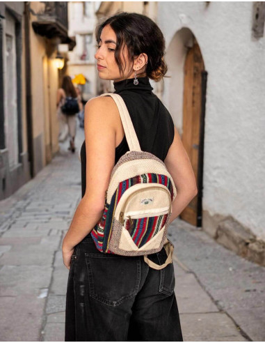 Exclusive Handmade Hemp Backpack - Unique in...