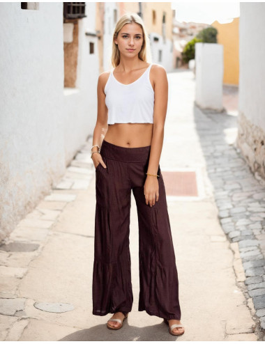 Chocolate Brown Viscose Ethnic Trousers – Kimago Indian...