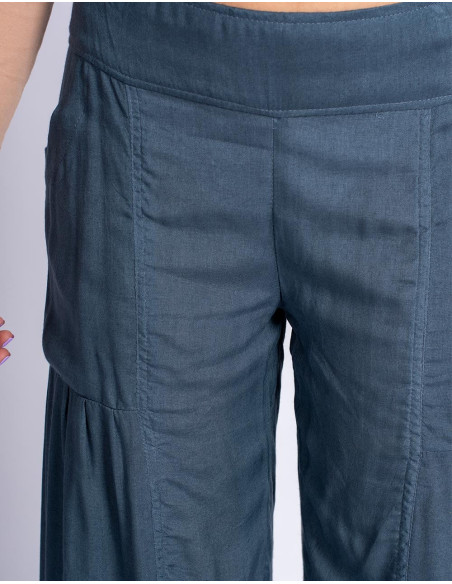 Gray Ethnic Viscose Pants with Elastic Waist – Kimago