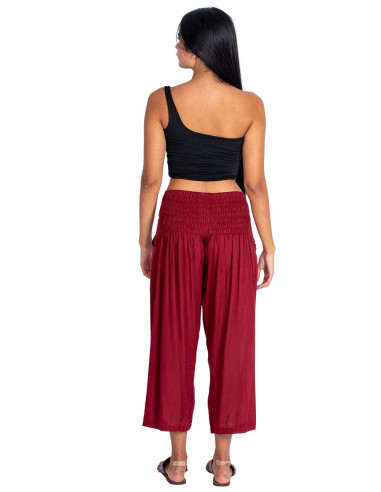 Kimago Burgundy Capri Pants with Adjustable...