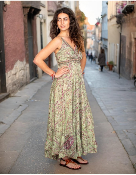 vestido-largo-mujer-boho-verde-estampado-desigual