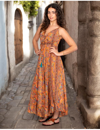 copy of KM2032B - Grey Floral Print Long Dress – Ethnic...
