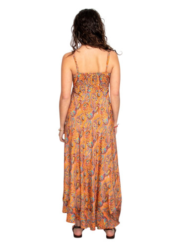 copy of KM2032B - Grey Floral Print Long Dress...