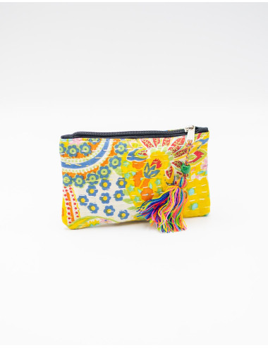 Kimago ethnic toiletry bag with unique handmade print