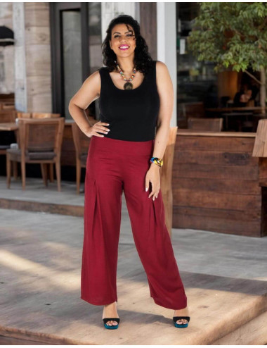 Pantalón recto tallas grandes Kimago en rayón