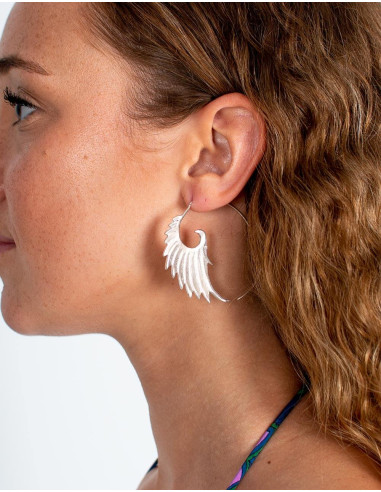 Kimago large handmade silver earrings
