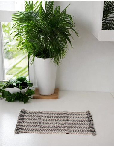 Indian handmade ethnic rug, grey or brown