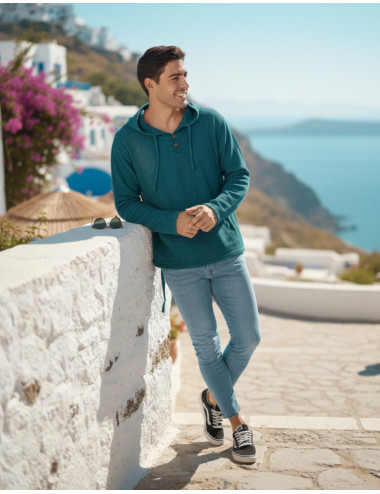 Light blue boho hoodie | Kimago