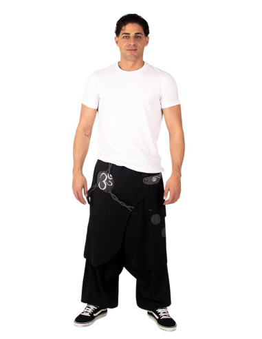 Black afghan pants with Om symbol | Kimago