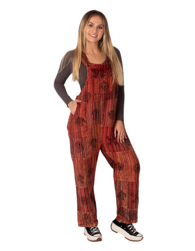 Unisex red boho jumpsuit alternative clothing |...