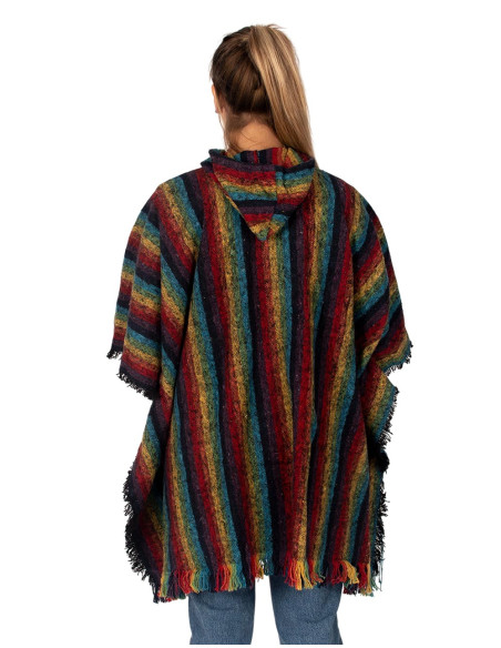 Unisex boho poncho with hood | Kimago