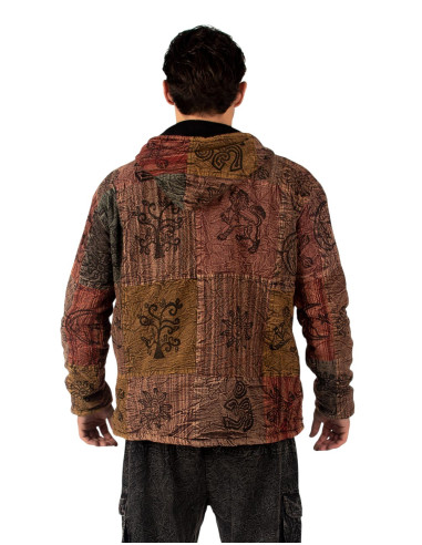 Unisex patchwork jacket with fleece lining |...