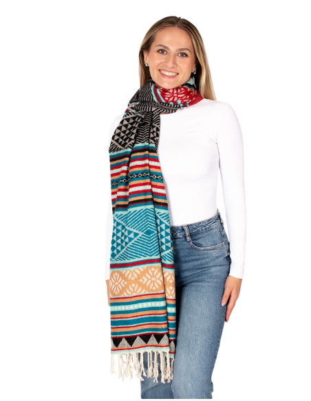 Large multicolored handmade shawl | Kimago