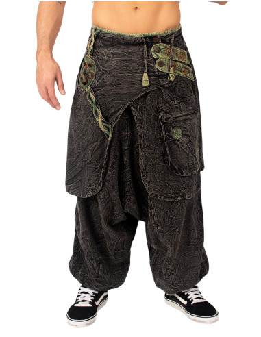 Handmade gray boho afghan pants | Kimago