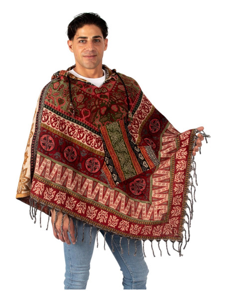 Handmade unisex poncho with hood | Kimago