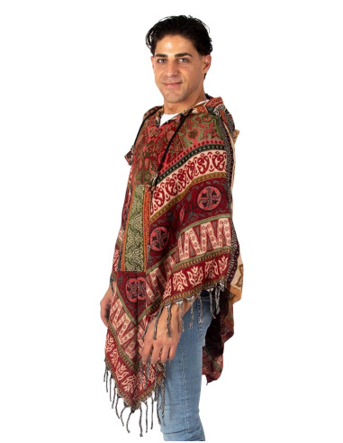 Handmade unisex poncho with hood | Kimago