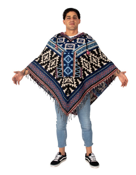 Poncho unisex artesanal con capucha | Kimago