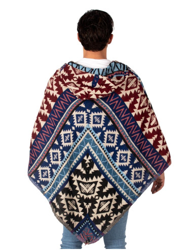 Handmade unisex poncho with hood | Kimago