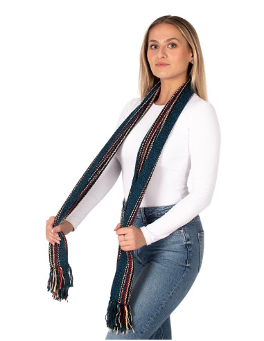 Handmade cotton scarf with fringe | Kimago
