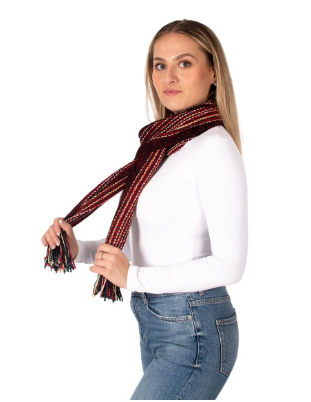 Handmade cotton scarf with fringe | Kimago