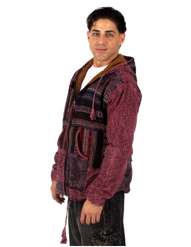 Patchwork jacket with fleece lining | Kimago