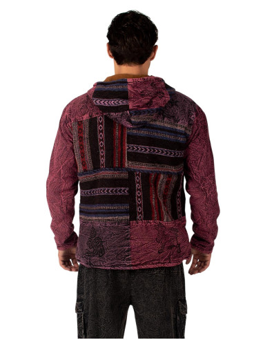 Patchwork jacket with fleece lining | Kimago