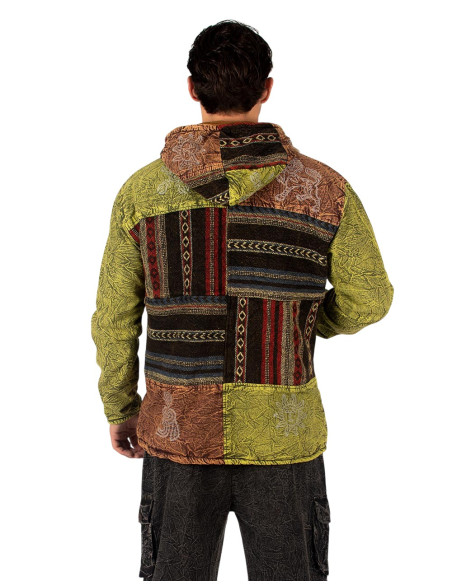 Patchwork jacket with fleece lining | Kimago