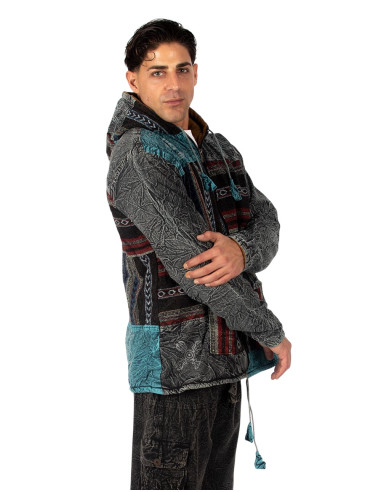 Patchwork jacket with fleece lining | Kimago