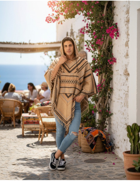Unisex handmade cotton poncho | Kimago