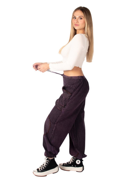 Kimago handmade purple unisex harem pants