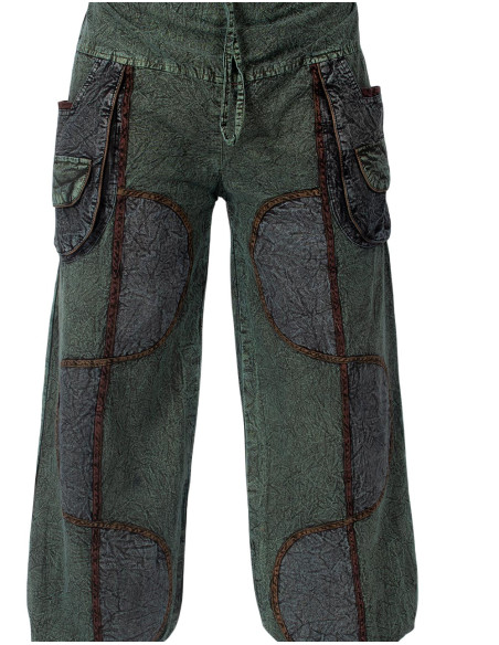 Kimago unisex green harem pants, handmade