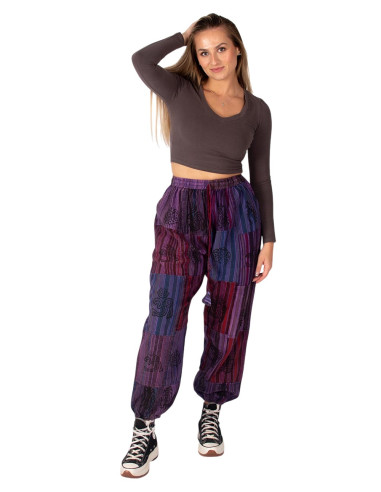 Kimago unisex patchwork harem pants in light...
