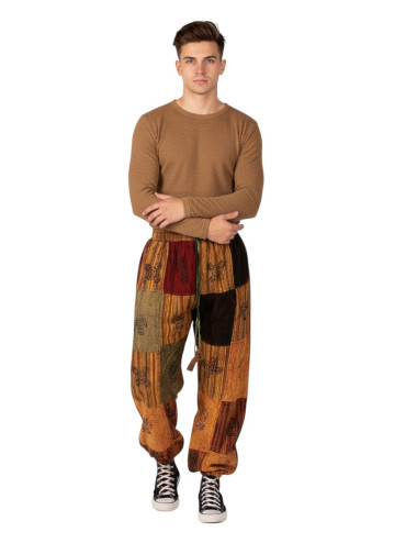 Kimago unisex patchwork harem pants in yellow