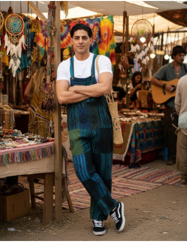 Handmade patchwork unisex jumpsuit | Kimago