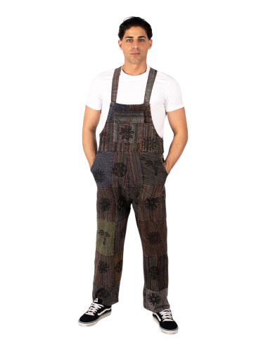 Unisex patchwork cotton jumpsuit | Kimago