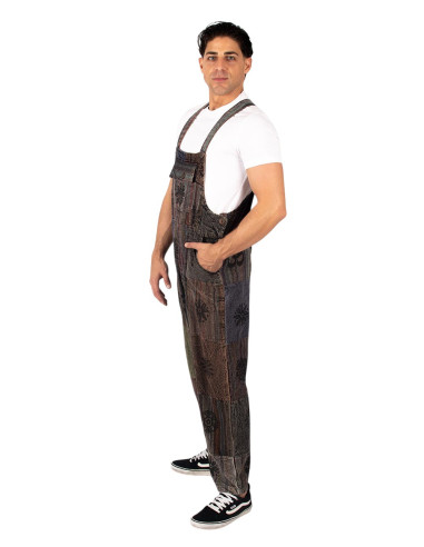 Unisex patchwork cotton jumpsuit | Kimago
