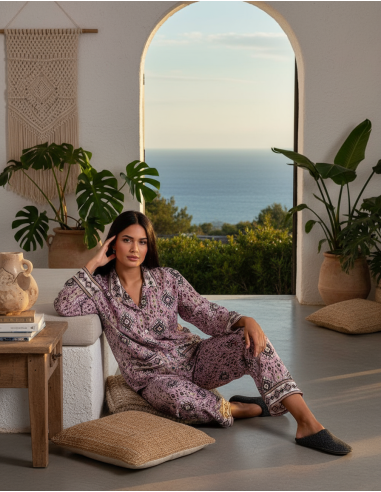 Two-piece silk pajamas with bag | Kimago