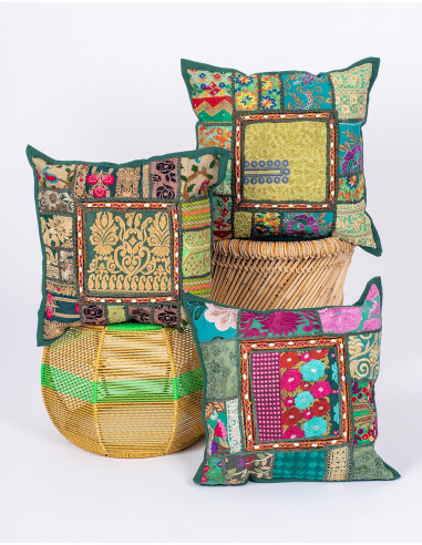 Handmade embroidered cushion cover 40x40 | Kimago