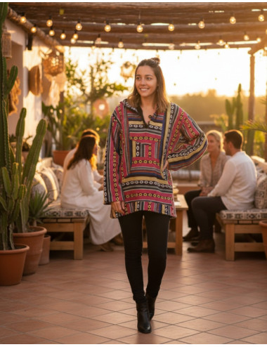 Handmade ethnic cotton unisex boho sweatshirt | Kimago