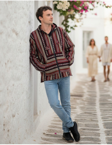 Handmade cotton hippie jacket in a boho style | Kimago