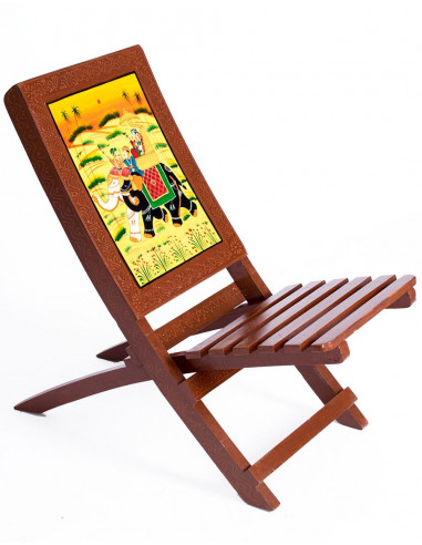 Indian handcrafted folding wooden chair
