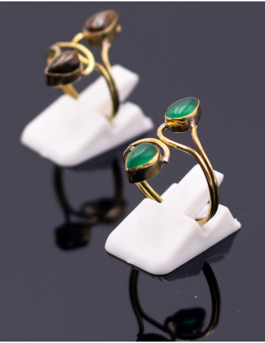 Adjustable handmade ring with mineral stones |...