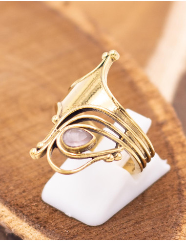 anillo-dorado-plateado-piedra-natural-boho