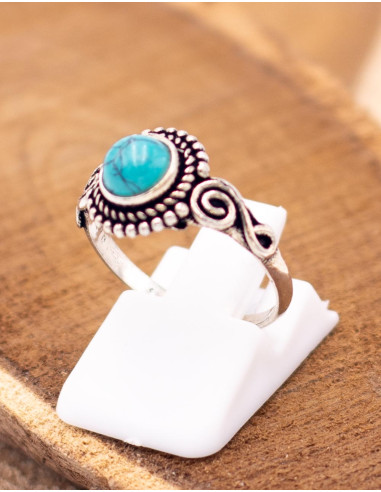 anillo-boho-plateado-piedra-natural-kimago
