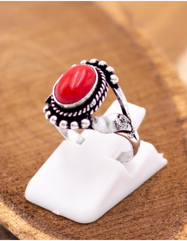 Silver ring with natural stone